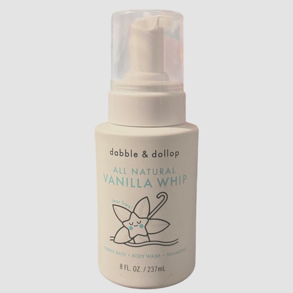 Dabble & Dollop Vanilla Whip 3-in-1 Bubble Bath Body Wash Shampoo New